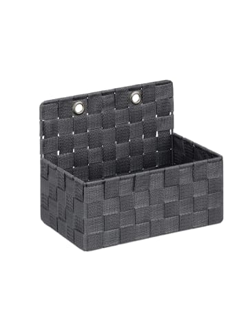 relaxdays 2 x Aufbewahrungskorb in Grau - (B)25x (H)20 x (T)16,5 cm