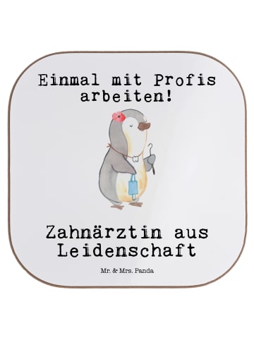 Mr. & Mrs. Panda Tischuntersetzer Zahnärztin Leidenschaft mit Sp... in Weiß