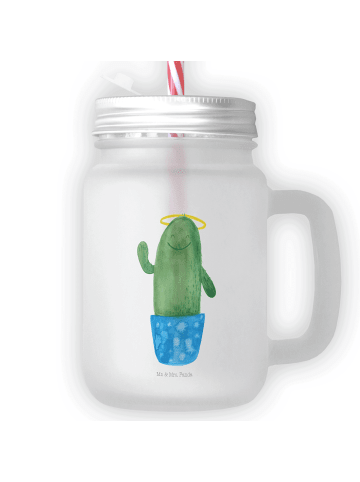 Mr. & Mrs. Panda Trinkglas Mason Jar Kaktus Heilig ohne Spruch in Transparent