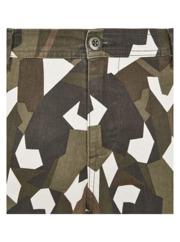 Urban Classics Urban Classics Herren Geometric Camo Stretch Twill Cargo Pants in wood camo