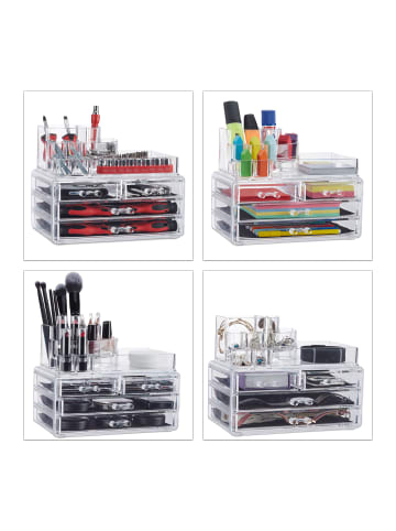 relaxdays 2x Kosmetikorganizer in Transparent