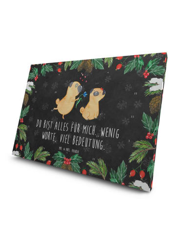 Mr. & Mrs. Panda Adventskalender Mops Verliebt mit Spruch in Kreidetafel