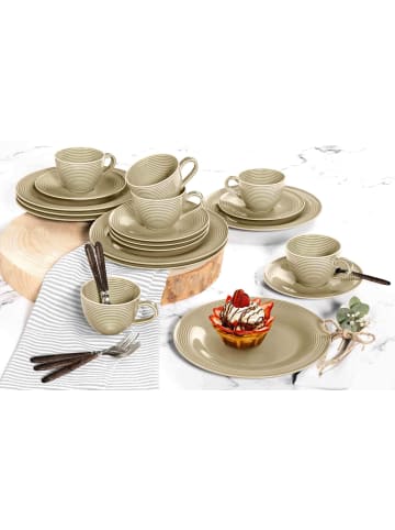 Seltmann Weiden 6er Set Henkelbecher mit Untertassen Beat Color Glaze 350 ml in Sandbeige