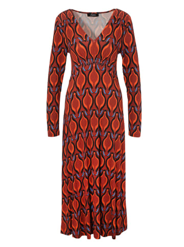 Aniston SELECTED Midikleid in dunkelrot-schwarz-blau-rot