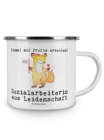 Mr. & Mrs. Panda Becher Sozialarbeiterin Leidenschaft mit Spruch in Weiß