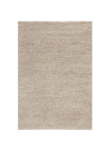 KADIMA DESIGN Wollteppich handgewebt Struktur hochdicht Teppich Wolle-Polyester in Beige