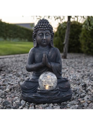 STAR Trading Solar Dekorationsleuchte Buddha in Silber