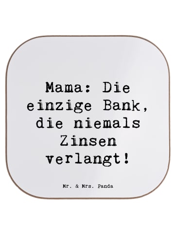 Mr. & Mrs. Panda Tassenuntersetzer Spruch Mutter Bank mit Spruch in Weiß