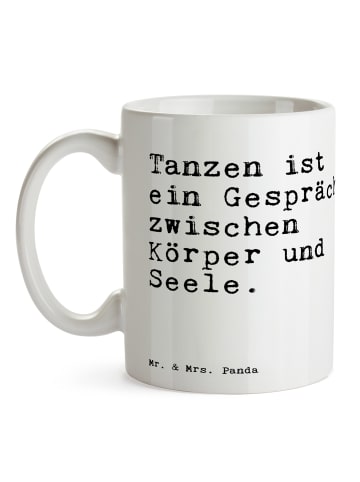Mr. & Mrs. Panda Trinktasse Tanzen ist ein Gespräch... mit Spruch in Weiß