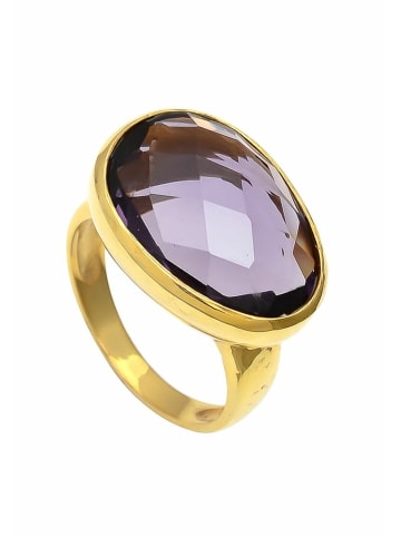 Gemshine Ring Amethyst in gold coloured