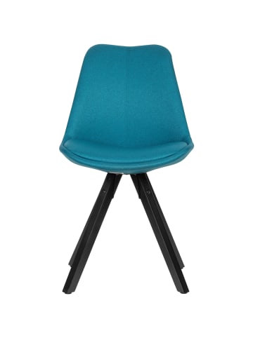 KADIMA DESIGN 2er Set Esszimmerstuhl Petrol mit schwarzen Beinen Stuhl Skandinavisch in Blau