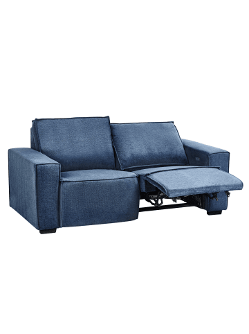 Beliani 2-Sitzer Sofa NUKARI in Blau/Schwarz - (W) 190 x (H) 93 x (L) 92 cm