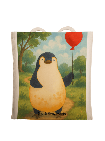 Mr. & Mrs. Panda Shopper Pinguin Luftballon Design ohne Spruch in Weiß