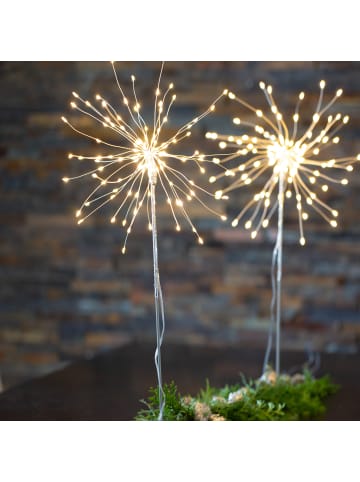 MARELIDA LED Stern Feuerwerk Tischleuchte H: 50cm in silber