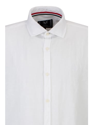 19v69 Italia Leinenhemd Rolfo in weiß