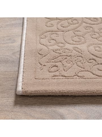 KADIMA DESIGN ERESMA Kurzflorteppich Beige 80x150 Orientalisch Polyester Wohnzimmer in Beige
