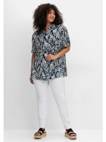 sheego by Joe Browns Kurzarmbluse in blaubeere-gemustert