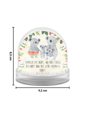 Mr. & Mrs. Panda Schneekugel Weihnachten Koala Familie mit Spruch in Naturpapier