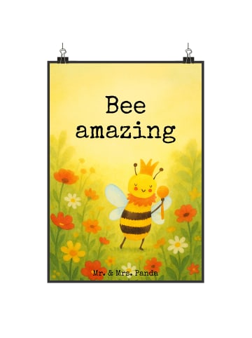 Mr. & Mrs. Panda Bild Biene König Design mit Spruch in Weiß