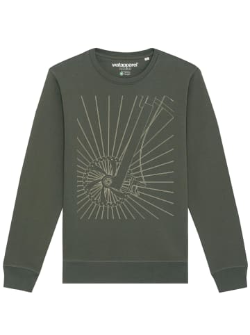 wat? Apparel Sweatshirt Fahrradspeichen in Khaki