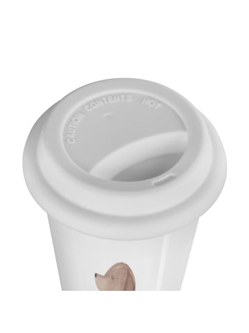 Mr. & Mrs. Panda Thermobecher To Go Hund Blume mit Spruch in Weiß