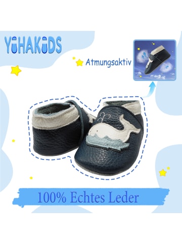 Yihakids Baby Krabbelschuhe aus Leder, weiche Lauflernschuhe mit rutschfester Sohle