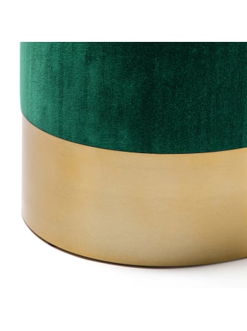 Kayoom Sitzkissen Pouf Pepino in dunkelgrün - gold