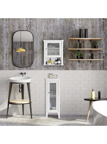 relaxdays Badschrank in Weiß - (B)42 x (H)52 x (T)18 cm