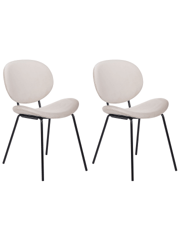 Beliani 2er-Set Esszimmerstuhl LUANA in Beige/Schwarz