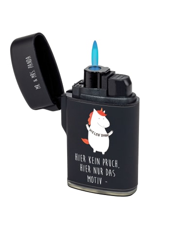 Mr. & Mrs. Panda Feuerzeug Einhorn Dankeschön mit Spruch in Schwarz