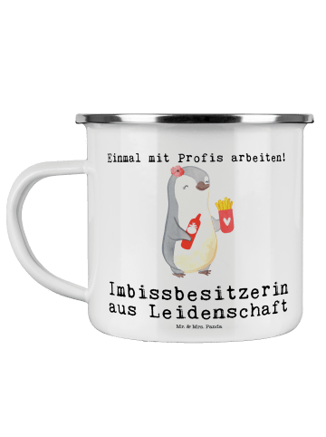 Mr. & Mrs. Panda Tasse Imbissbesitzerin Leidenschaft mit Spruch in Weiß