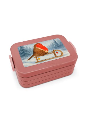 Mr. & Mrs. Panda Brotdose Rotkehlchen Schlitten Design ohne Spruch in Rot Pastell