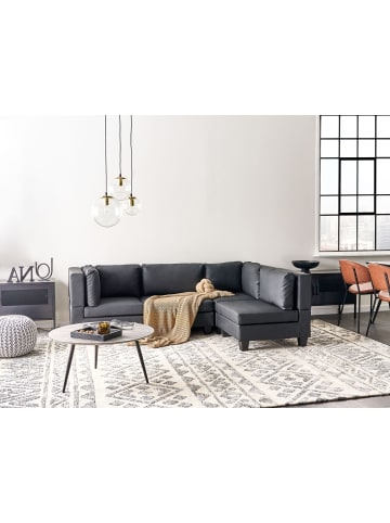 Beliani 4-tlg Ecksofa UNSTAD in Schwarz/Schwarz