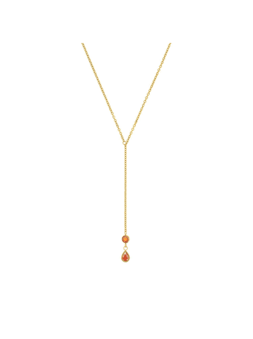 Amor Y-Collier Edelstahl, IP gold in gold