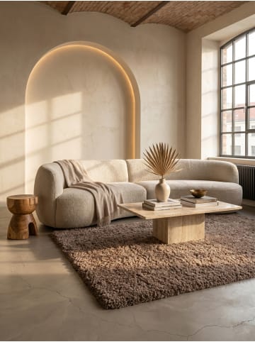 KADIMA DESIGN Teppich Hochflor Shaggy Waschbar Einfarbig RHEIN Strapazierfähig in Mokka