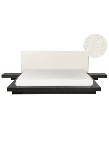 Beliani Doppelbett ZEN in Braun/Weiß - (W) 328 x (H) 86 x (L) 229 cm