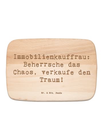 Mr. & Mrs. Panda Frühstücksbrett Spruch Immobilienkauffrau mit S... in Transparent