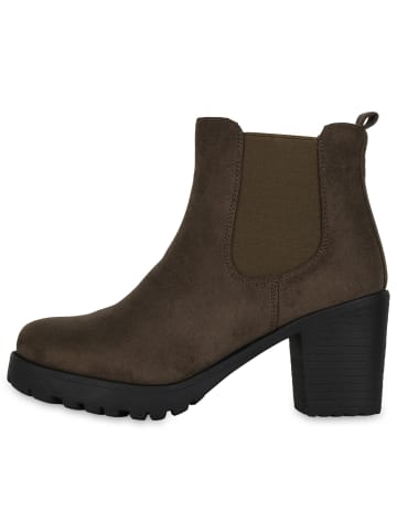 VAN HILL Chelsea Boots Luna in Olivgrün