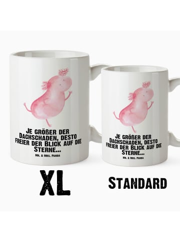 Mr. & Mrs. Panda Große Teetasse Axolotl Tanzen mit Spruch in Weiß