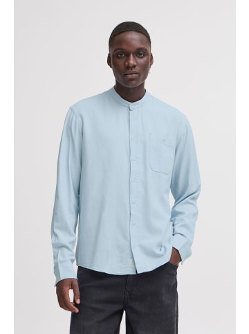 BLEND Langarmhemd BHBOBBY Shirt mandarin in Blau