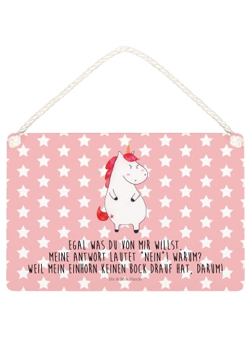 Mr. & Mrs. Panda Wanddeko Einhorn Wut mit Spruch in Rot Pastell
