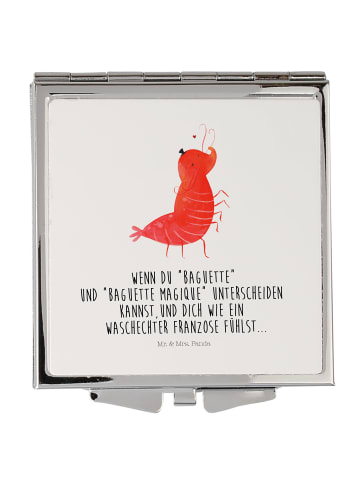 Mr. & Mrs. Panda Handspiegel Garnele Franzose mit Spruch in Weiß