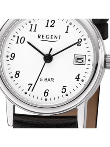 Regent Analog-Armbanduhr Regent Lederarmband schwarz klein (ca. 25mm)