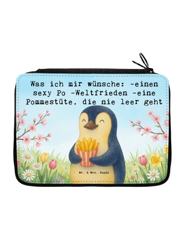 Mr. & Mrs. Panda Federtasche Pinguin Frühling Pommes Design mit ... in Weiß