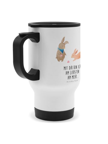 Mr. & Mrs. Panda To-Go-Becher Hasen Muschel mit Spruch in Weiß
