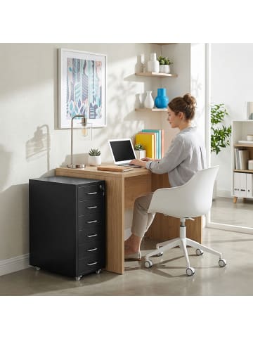 relaxdays Rollcontainer in Schwarz - (B)28 x (H)69 x (T)41 cm