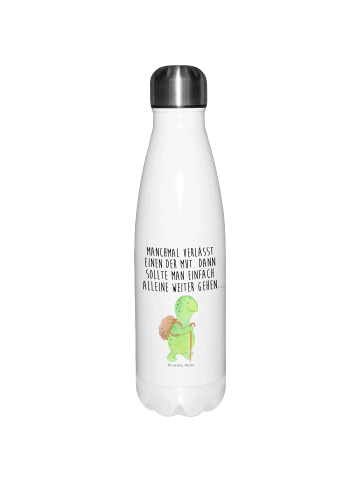 Mr. & Mrs. Panda Thermosflasche Schildkröte Wanderer mit Spruch in Weiß