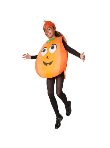 tectake Halloweenkürbis/Kürbisfigur, in schwarz/orange, Gr. 104 (3-4 Jahre)