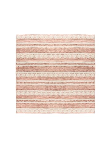 Kayoom Kurzflor Teppich Bohist 225 in rosa - creme - quadratisch