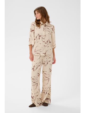 Soaked in Luxury Kurzarmhemd SLClero Gerade Passform in Oatmeal Leave Print